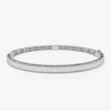 14K Milgrain Edge Gold Bangle Bracelet 14K White Gold Ferkos Fine Jewelry