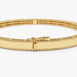 14K Milgrain Edge Gold Bangle Bracelet Ferkos Fine Jewelry