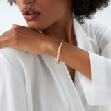 14K 4MM Dome X Cut Design Gold Bangle Ferkos Fine Jewelry