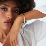 14K 4MM Dome X Cut Design Gold Bangle Ferkos Fine Jewelry