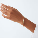 14K 4MM Dome X Cut Design Gold Bangle Ferkos Fine Jewelry