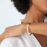 14k Double Row Dome Gold Bangle Bracelet Ferkos Fine Jewelry