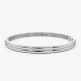 14k Double Row Dome Gold Bangle Bracelet 14K White Gold Ferkos Fine Jewelry