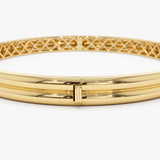 14k Double Row Dome Gold Bangle Bracelet  Ferkos Fine Jewelry