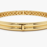 14k Double Row Dome Gold Bangle Bracelet Ferkos Fine Jewelry