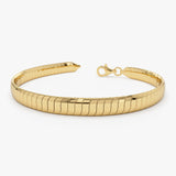 14k 5.7MM Wide Cobra Bracelet 14k Gold Ferkos Fine Jewelry