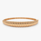 14k Chunky Ribbed Gold Bangle Bracelet 14K Rose Gold Ferkos Fine Jewelry