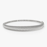 14K Gold Twist Bangle Bracelet 14K White Gold Ferkos Fine Jewelry