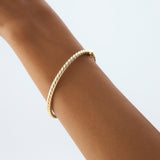 14K Twist Rope Dainty Cable Bangle Ferkos Fine Jewelry