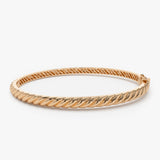 14K Twist Rope Dainty Cable Bangle 14k Rose Gold Ferkos Fine Jewelry