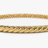 14K Twist Rope Dainty Cable Bangle Ferkos Fine Jewelry