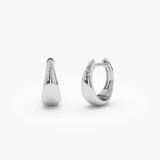 14k Gold Teardrop Hoop Earrings 14K White Gold Ferkos Fine Jewelry