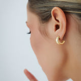 14k Solid Gold Twin C Hoops Ferkos Fine Jewelry