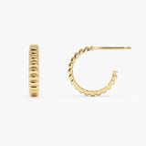 14k Gold Bubble C Hoop Earrings Ferkos Fine Jewelry