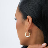 14k Bamboo Style Hoop Earrings Ferkos Fine Jewelry