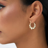 14k Bamboo Style Hoop Earrings Ferkos Fine Jewelry