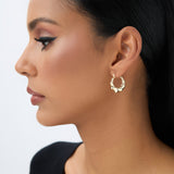 14k Bamboo Style Hoop Earrings Ferkos Fine Jewelry