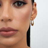 14k Bamboo Style Hoop Earrings Ferkos Fine Jewelry