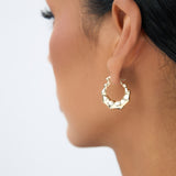14k Bamboo Style Hoop Earrings Ferkos Fine Jewelry