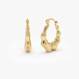 14k Bamboo Style Hoop Earrings Ferkos Fine Jewelry