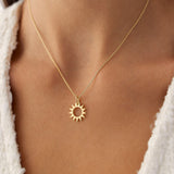 14k Solid Gold Sun Pendant Necklace Ferkos Fine Jewelry