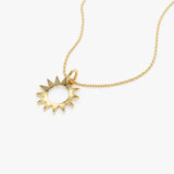 14k Solid Gold Sun Pendant Necklace Ferkos Fine Jewelry