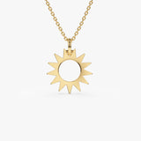 14k Solid Gold Sun Pendant Necklace 14K Gold Ferkos Fine Jewelry