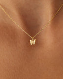 14k Mini Butterfly Charm Necklace Ferkos Fine Jewelry