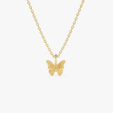 14k Mini Butterfly Charm Necklace 14K Gold Ferkos Fine Jewelry