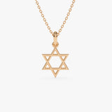 14K Plain Gold Star Of David Necklace 14K Rose Gold Ferkos Fine Jewelry