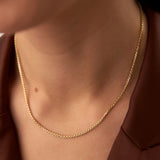 14K Gold Box Chain Necklace 1.25mm Ferkos Fine Jewelry