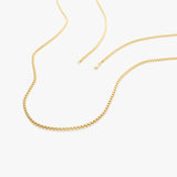 14K Gold Box Chain Necklace 1.25mm Ferkos Fine Jewelry