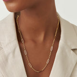 14K Gold Rolo Paperclip Chain Necklace Ferkos Fine Jewelry