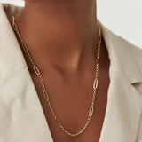 14K Gold Rolo Paperclip Chain Necklace Ferkos Fine Jewelry