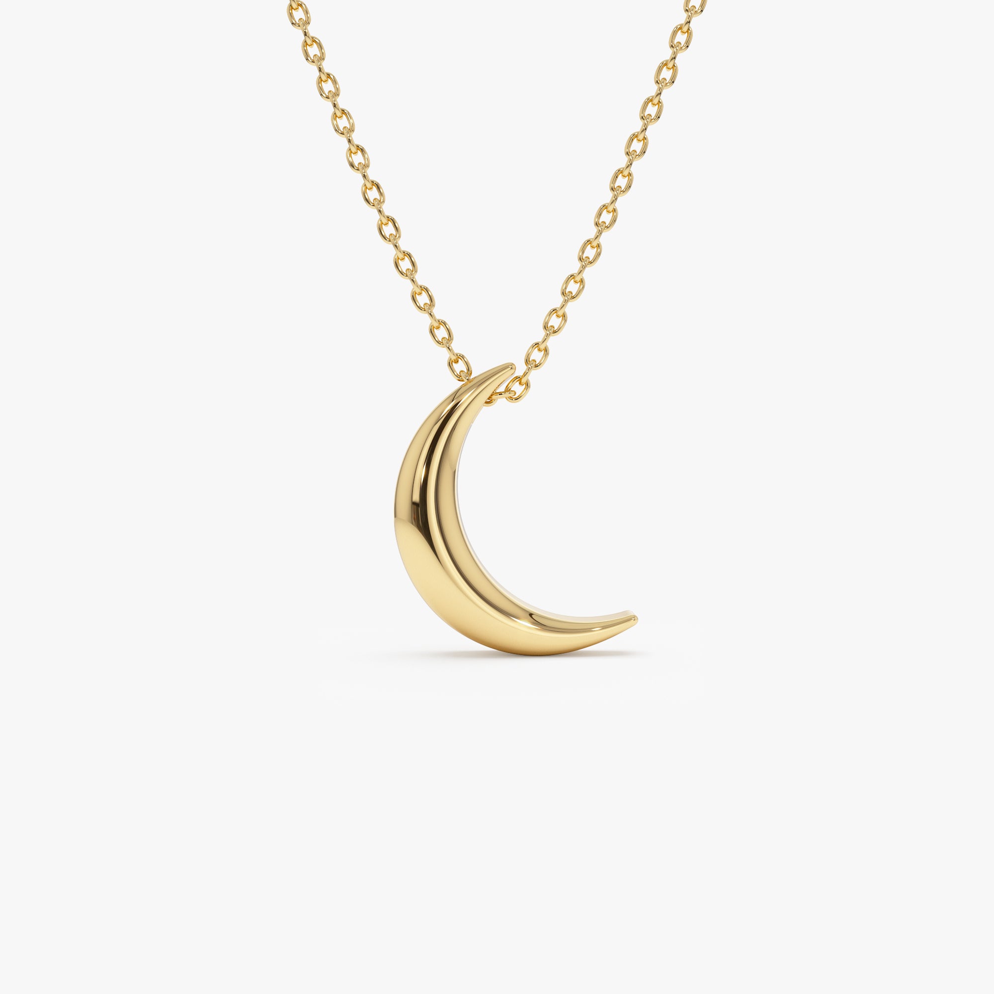 14K Half Moon Crescent Charm Necklace 14K Gold Ferkos Fine Jewelry