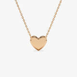 14k Puffed Heart Slider Necklace 14K Rose Gold Ferkos Fine Jewelry