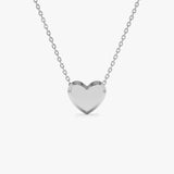 14k Puffed Heart Slider Necklace 14K White Gold Ferkos Fine Jewelry