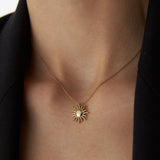 14k Gold Glowing Sun Charm Necklace Ferkos Fine Jewelry