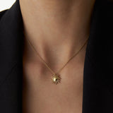 14k Gold Glowing Sun Charm Necklace Ferkos Fine Jewelry