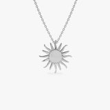 14k Gold Glowing Sun Charm Necklace 14K White Gold Ferkos Fine Jewelry