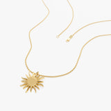 14k Gold Glowing Sun Charm Necklace Ferkos Fine Jewelry