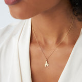 14K Solid Gold Script Font Initial Layered 3D Necklace Ferkos Fine Jewelry