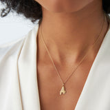 14K Solid Gold Script Font Initial Layered 3D Necklace Ferkos Fine Jewelry