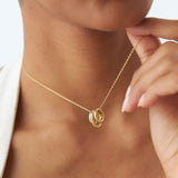 14k Three Ring Eternity Circle Necklace Ferkos Fine Jewelry