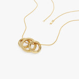 14k Three Ring Eternity Circle Necklace Ferkos Fine Jewelry