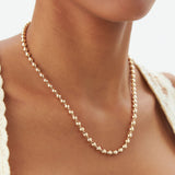 14K Gold 5 MM Bead Necklace Ferkos Fine Jewelry