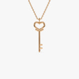 14K Heart Key Necklace 14K Rose Gold Ferkos Fine Jewelry