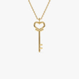 14K Heart Key Necklace 14K Gold Ferkos Fine Jewelry