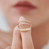 14k Solid Dome Croissant Ring Ferkos Fine Jewelry