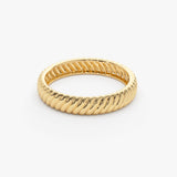 14k Solid Dome Croissant Ring Ferkos Fine Jewelry